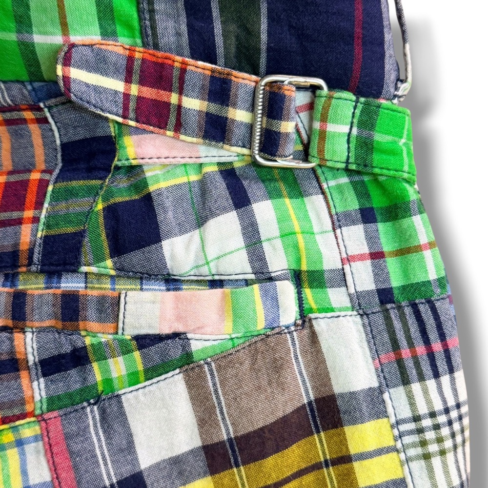 Vintage Polo Ralph Lauren Madras Patchwork Pants Mens 33 Multicolor Plaid Preppy - Picture 10 of 16